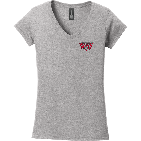 York Devils Softstyle Ladies Fit V-Neck T-Shirt