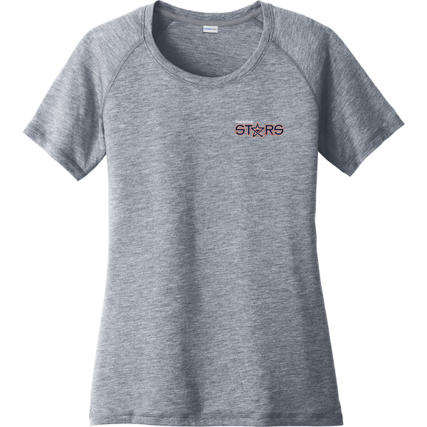 Prestige Stars Ladies PosiCharge Tri-Blend Wicking Scoop Neck Raglan Tee