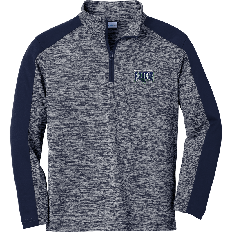 Kensington Valley Ravens Youth PosiCharge Electric Heather Colorblock 1/4-Zip Pullover