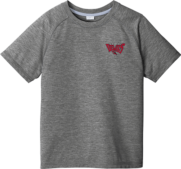 York Devils Youth PosiCharge  Tri-Blend Wicking Raglan Tee